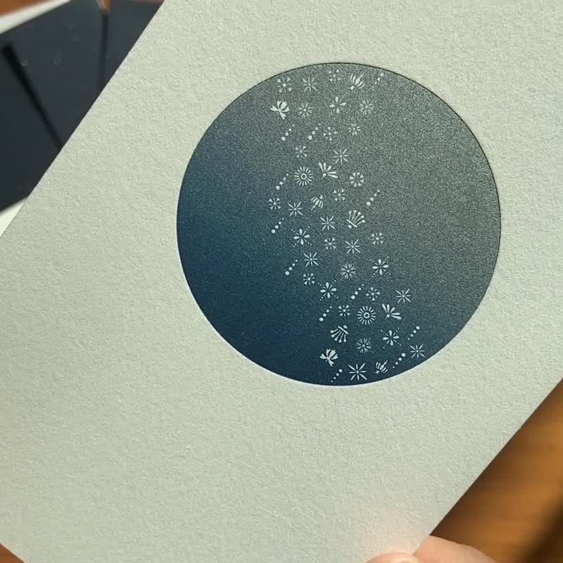 New プラネタリウム・カード　Midnight  活版印刷 - 卡片/明信片 - 紙 白色