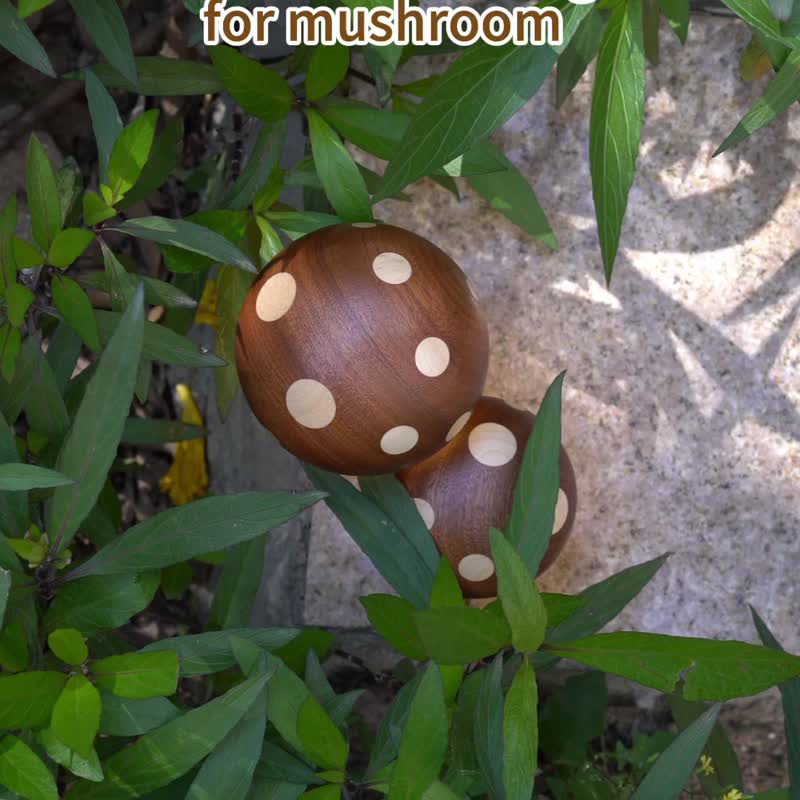 可愛蘑菇實木小夜燈  觸控調光氛圍燈床頭燈 兒童房臥室睡眠燈 - 燈具/燈飾 - 木頭 多色
