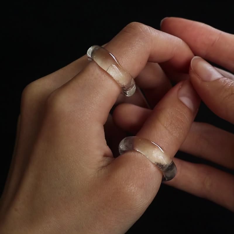 Clear double glass ring clear glass ring - แหวนทั่วไป - แก้ว สีใส