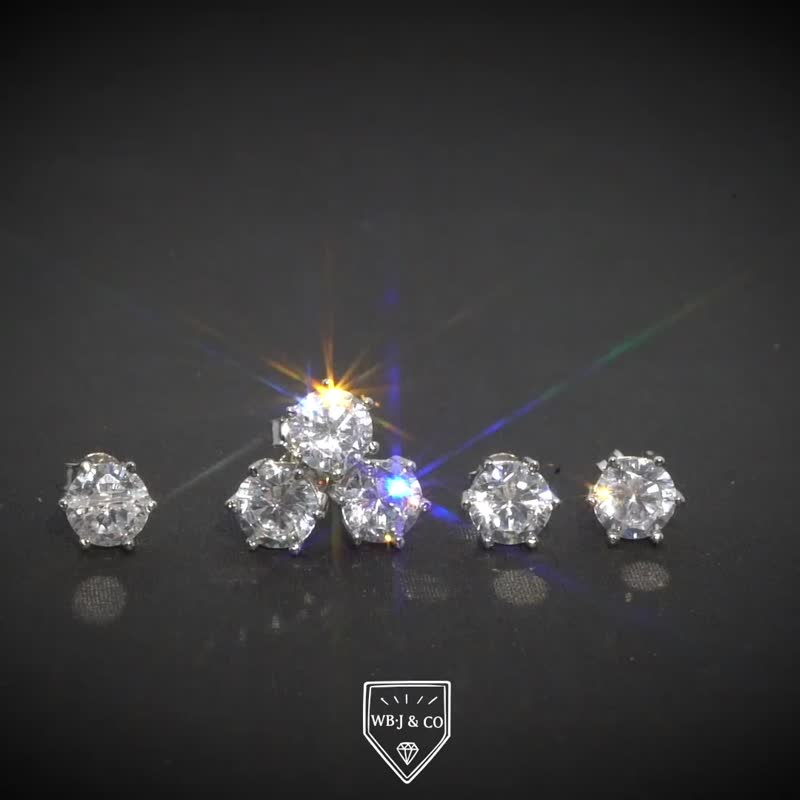 WBJ經典款六爪耳釘 925純銀實心 - 耳環/耳夾/耳骨夾 - 其他金屬 銀色
