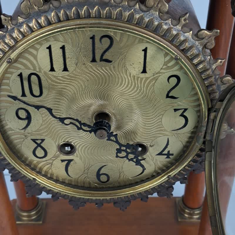 Antique Vintage Dutch Mantel Pillar Clock Warmink Wuba Shelf Bracket 8 day - 時鐘/鬧鐘 - 木頭 咖啡色