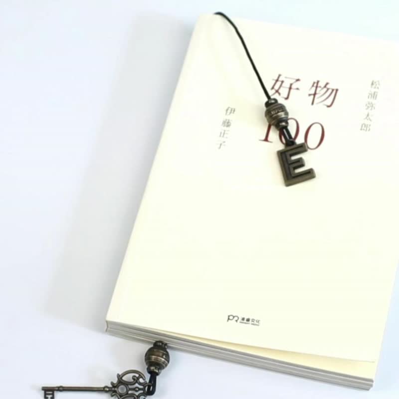 古典字母掛飾書簽 十字架鑰匙金屬文具情侶禮物包掛英國IF文創 - 書籤 - 其他金屬 金色