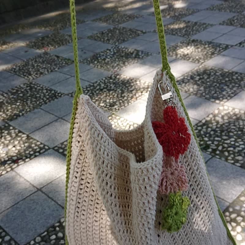 Hand-woven bag double-sided casual piping shoulder bag/grid large inner bag/customized color for summer wear - กระเป๋าแมสเซนเจอร์ - ผ้าฝ้าย/ผ้าลินิน หลากหลายสี