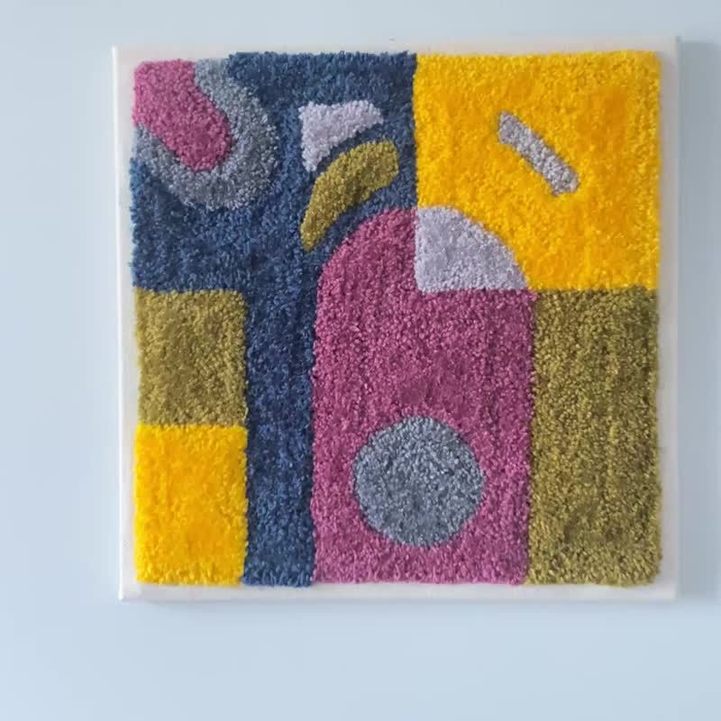 抽象艺术品、地毯拼布、簇绒、墙板、艺术礼品、室内装饰 - 壁貼/牆壁裝飾 - 其他材質 紫色