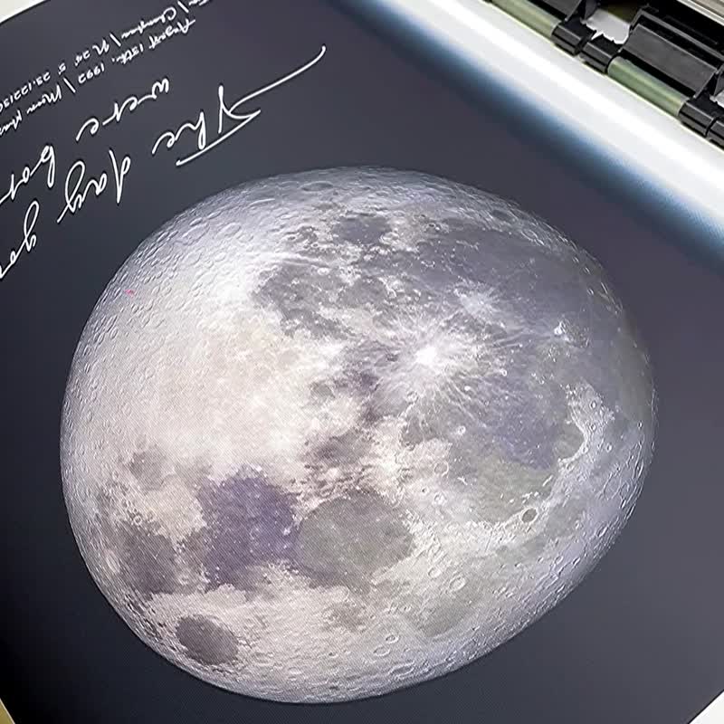 Moon Phase Print, personalized anniversary gift for her, night sky by date - ของวางตกแต่ง - ผ้าฝ้าย/ผ้าลินิน สีดำ