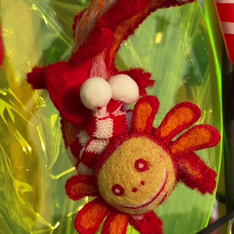 【Xmas Choice】Axolotl Hobby Christmas Wool Key Chain - Keychains - Wool 