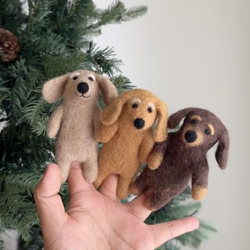 Dachshund Finger Puppet Dachshund Storytelling Props Wool Felt Finger Puppet - Kids' Toys - Wool 