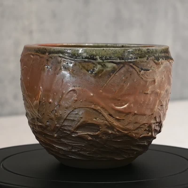 柴燒盆器 塊根盆栽 花器 龍舌蘭【臻麟陶藝】 - 盆栽/植栽 - 陶 