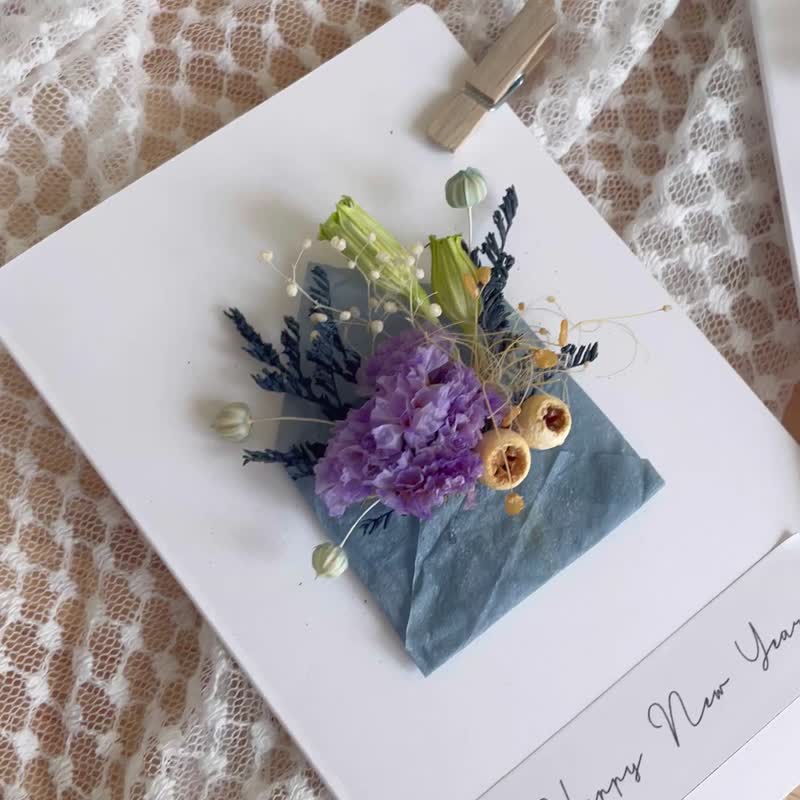 [Handmade Material Pack] Good Times Small Envelope x DIY Folding Card with Permanent Dried Flowers - จัดดอกไม้/ต้นไม้ - กระดาษ 