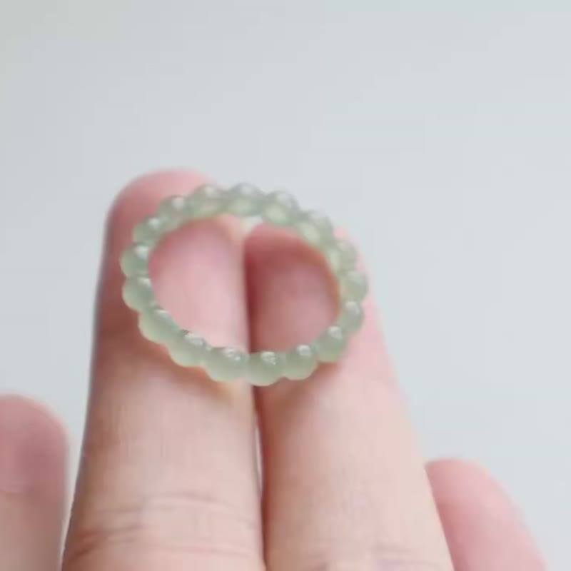 天然和田玉戒指 冰底晴水料玉質細膩純手工精雕內徑19.8mm - 戒指 - 玉石 