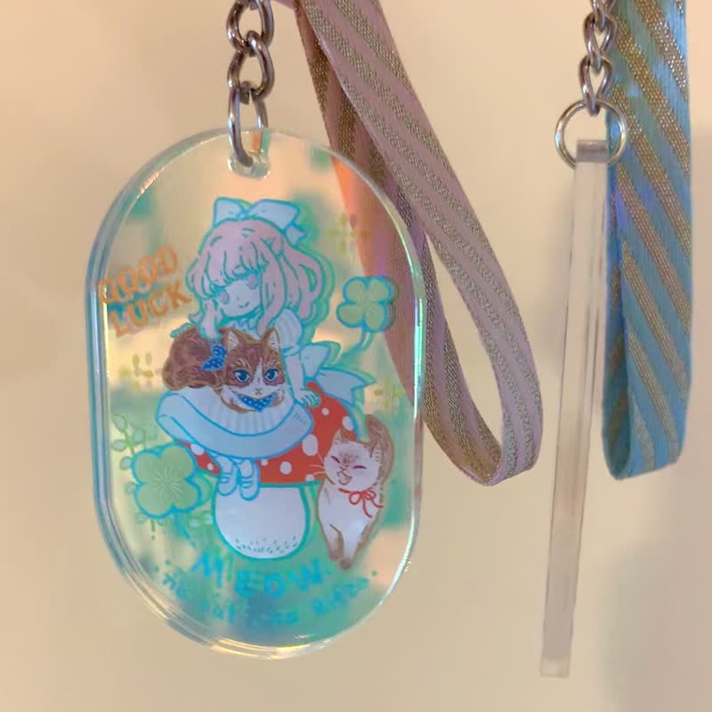 There are two types of Chiya blessing key chain ornaments - ที่ห้อยกุญแจ - อะคริลิค หลากหลายสี