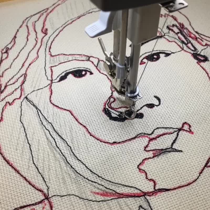 客製化 肖像刺繡畫 似顏繪 - 似顏繪/客製畫 - 其他材質 多色