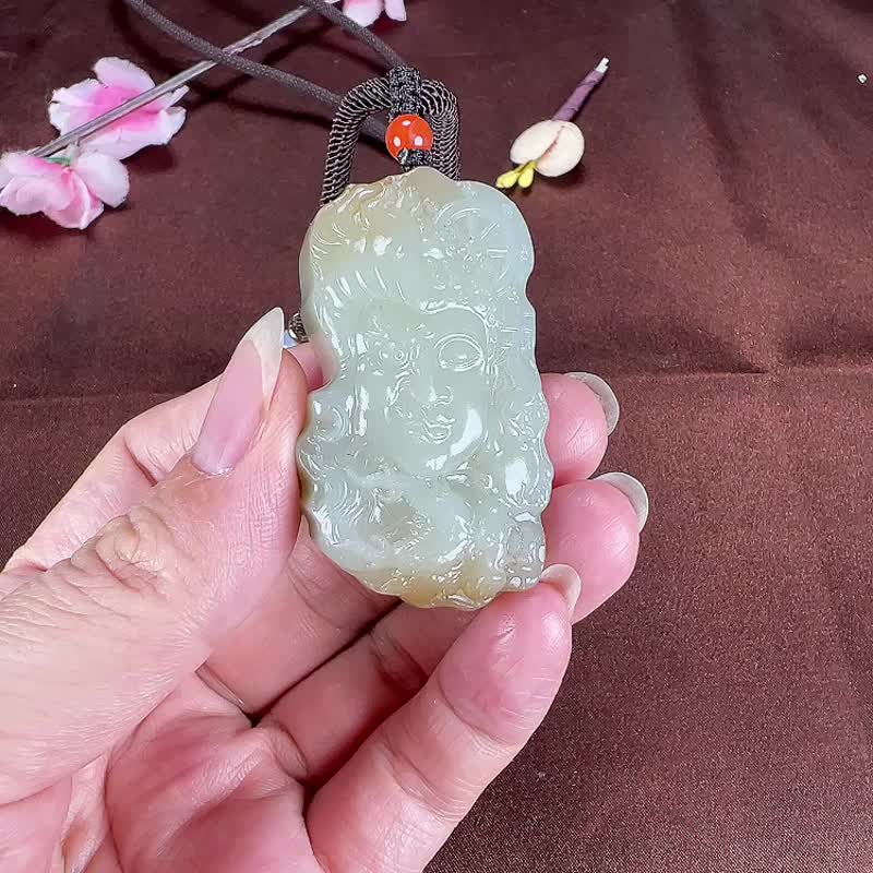 秒殺價 天然新疆和田玉且末藍俏糖一念之間吊墜 - 吊飾/掛飾 - 玉石 