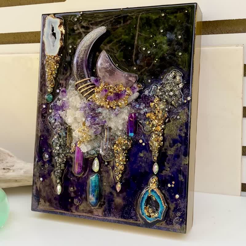 月光水晶樹脂畫 - 擺飾/家飾品 - 水晶 藍色