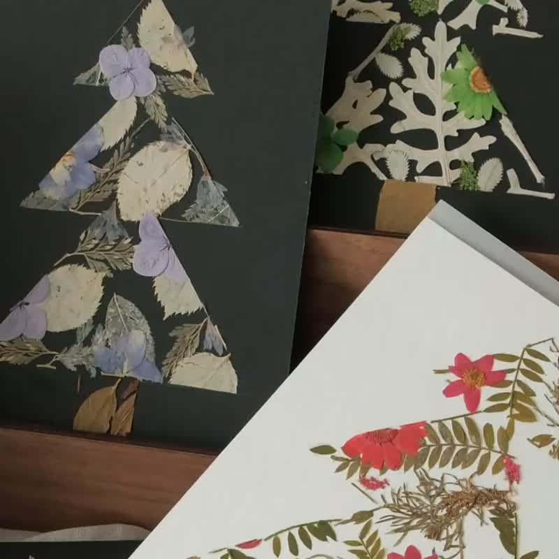 Christmas cards/embossed specimens, plant illustrations, handbook materials, flower cards, gift exchanges, Christmas trees - การ์ด/โปสการ์ด - พืช/ดอกไม้ หลากหลายสี