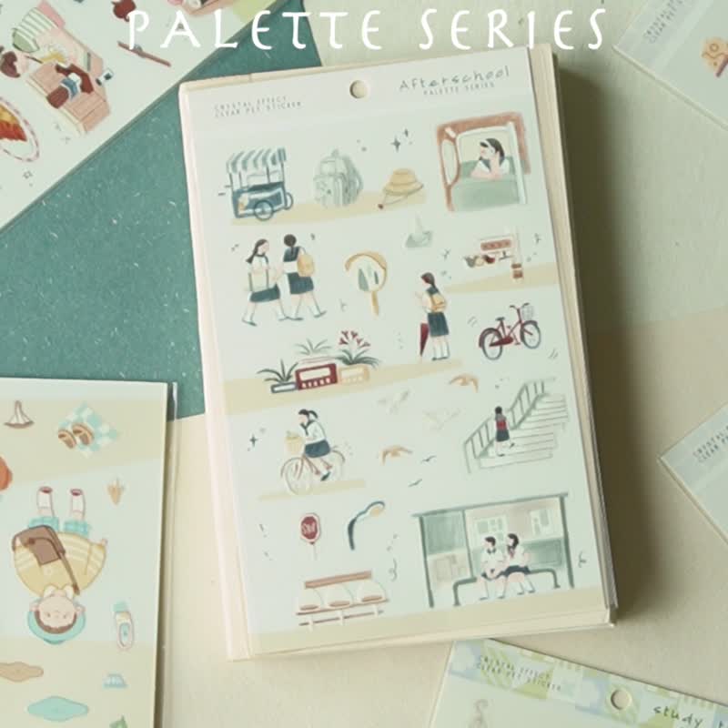 'Palette Life' Crystal Stickers | 3D Ink Effect | Matte PET | teayoushop - 貼紙 - 塑膠 