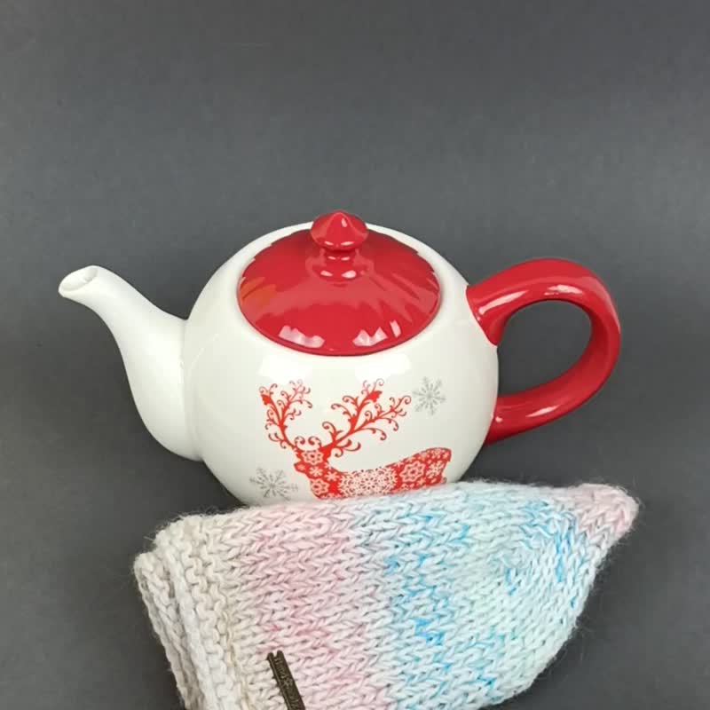 Hand knitted cozy for medium teapot. Teapot cozy for 4-6 cup, 1.2L teapot. - 茶壺/茶杯/茶具 - 其他材質 粉紅色