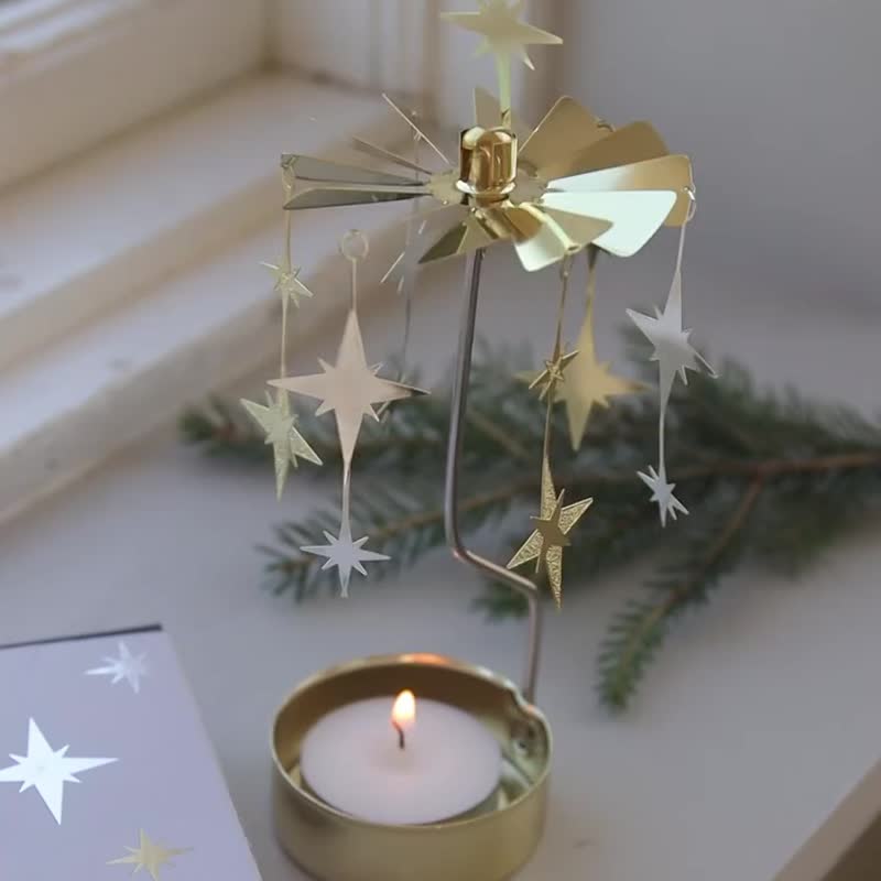 クリスマスギフトにおすすめ / きらめく星の回転キャンドルホルダー