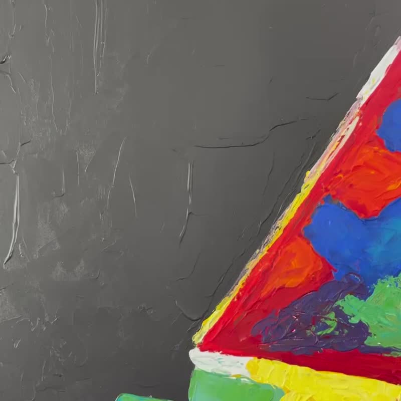 Abstract Grand Piano Acrylic Painting Colorful Music Instrument Wall Art - 壁貼/牆壁裝飾 - 壓克力 多色