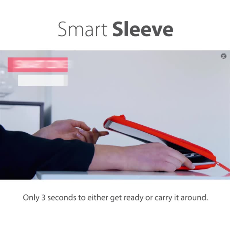 CITY Smart Sleeve ปลอกแล็ปท็อปแบบแข็งพร้อมขาตั้งสำหรับ M1/M2 MacBook 13~16นิ้ว - กระเป๋าแล็ปท็อป - ไฟเบอร์อื่นๆ สีน้ำเงิน