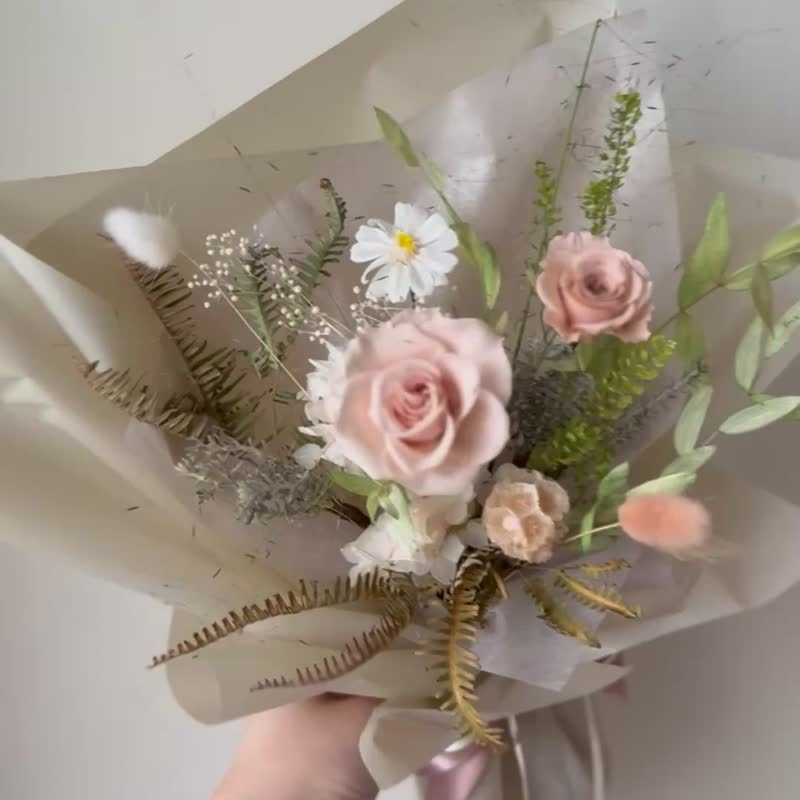 畢業花束 永生乾燥花束 生日花束 情人節花束 - 乾燥花/永生花 - 植物．花 粉紅色