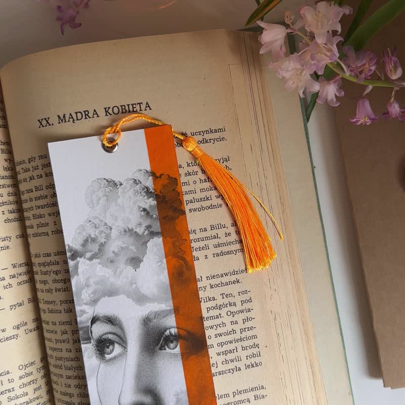 Unique Premium Quality Handmade Paper Bookmark Dreamer in Red. - 書籤 - 紙 多色