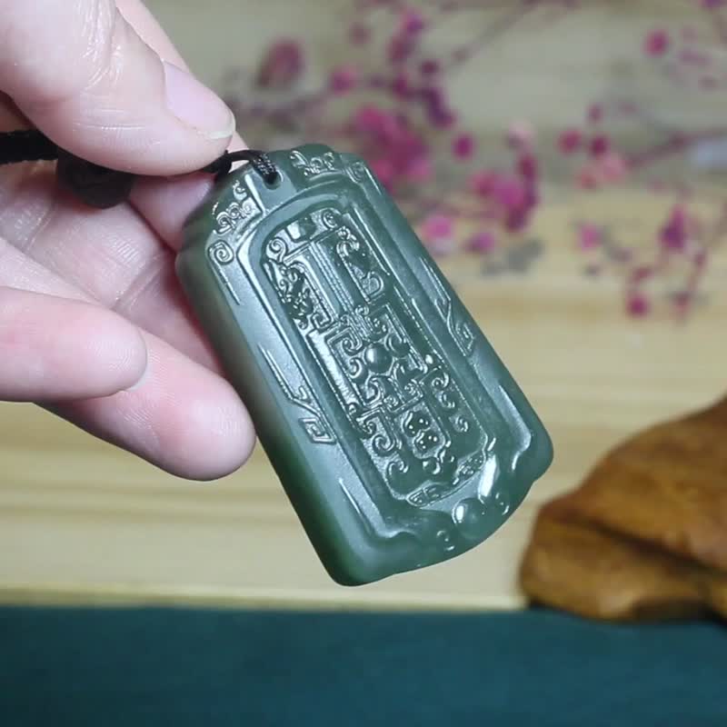 [Antique] Antique Jade Necklace / Simple Atmospheric Pendant / Boyfriend Gift - สร้อยคอ - หยก สีเขียว