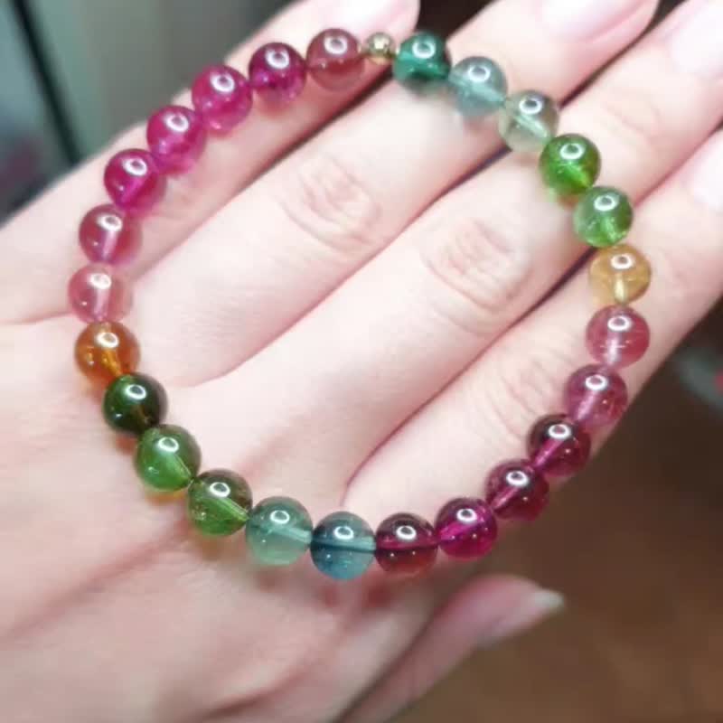 super rainbow. tourmaline bracelet - Bracelets - Crystal Multicolor