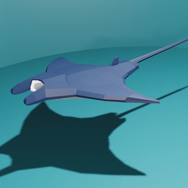 Stingray, Lowpoly object, 3D model, paper craft - 其他數位設計 - 其他材質 