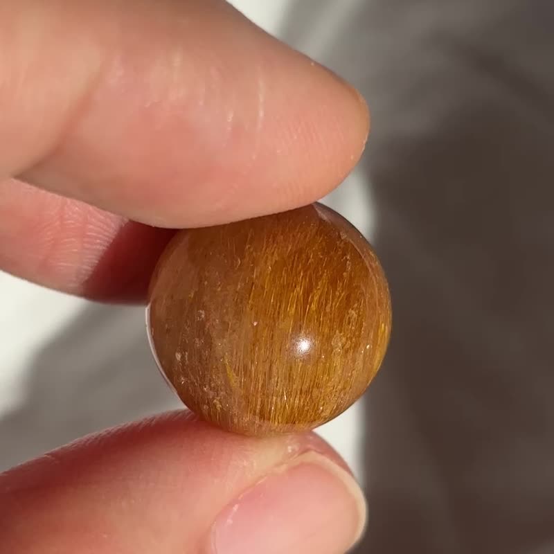 金髮晶 銅髪晶 水晶球 順髪 貓眼 天然水晶 冰透 擺設 水晶原礦 - 擺飾/家飾品 - 水晶 金色