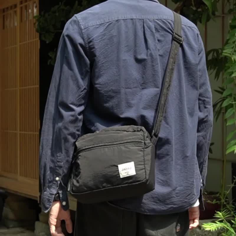 sobag lightweight water repellent nylon solid color crossbody shoulder bag men's unisex Japanese casual commuting small square bag - กระเป๋าแมสเซนเจอร์ - ไนลอน สีส้ม