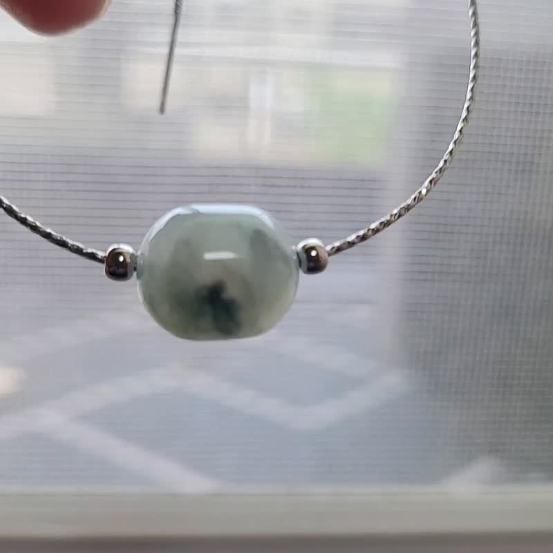 Pro-Jade Natural Emerald Ice Conception Floating Flower Capsule Beads 925 Sterling Silver Adjustable Bracelet - สร้อยข้อมือ - หยก หลากหลายสี