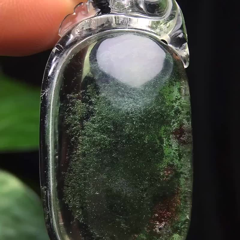 綠幽靈吊墜   超美天然巴西老礦料綠幽靈吊墜  顏色翠綠  晶體 - 擺飾/家飾品 - 水晶 