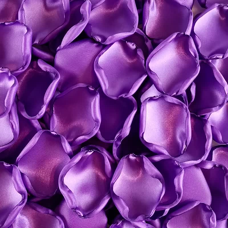 Purple flower petals Purple wedding decor Purple rose petals Purple bridal - 乾燥花/永生花 - 絲．絹 
