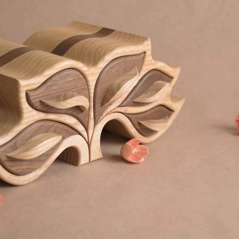Wooden Jewelry Box Handmade for Women Unique handmade Home Decor - 居家收納/收納盒/儲物盒 - 木頭 卡其色