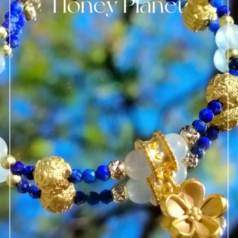 Jiulin|Lapis Lazuli|Noble|Throat Chakra|Ajna Chakra|Aquamarine - Bracelets - Crystal 