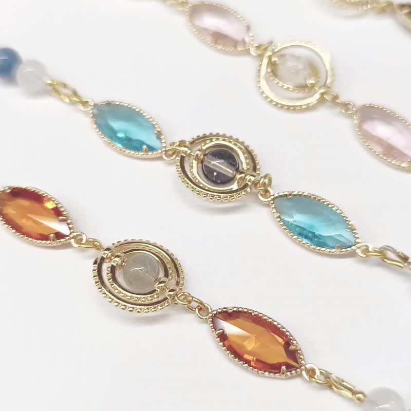 1KM Literary Life•Cat’s Eye Crystal Natural Stone Bracelet-4 Colors - สร้อยข้อมือ - คริสตัล 