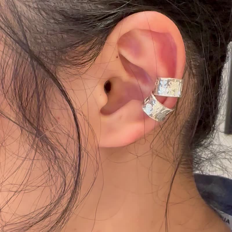 Taipei Dadaocheng-Exclusive handmade sterling silver earrings/ear cuffs-Cultural coins/Chinese, English and Cantonese/Small class - งานโลหะ/เครื่องประดับ - เครื่องประดับ 