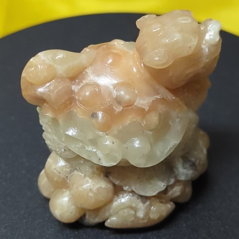 [Auspicious Fortune] Majestic Pixiu, Wealth Attractor, Dragon Palace Sarira Guardian Beast (50mm/Includes Base) - Items for Display - Stone Khaki