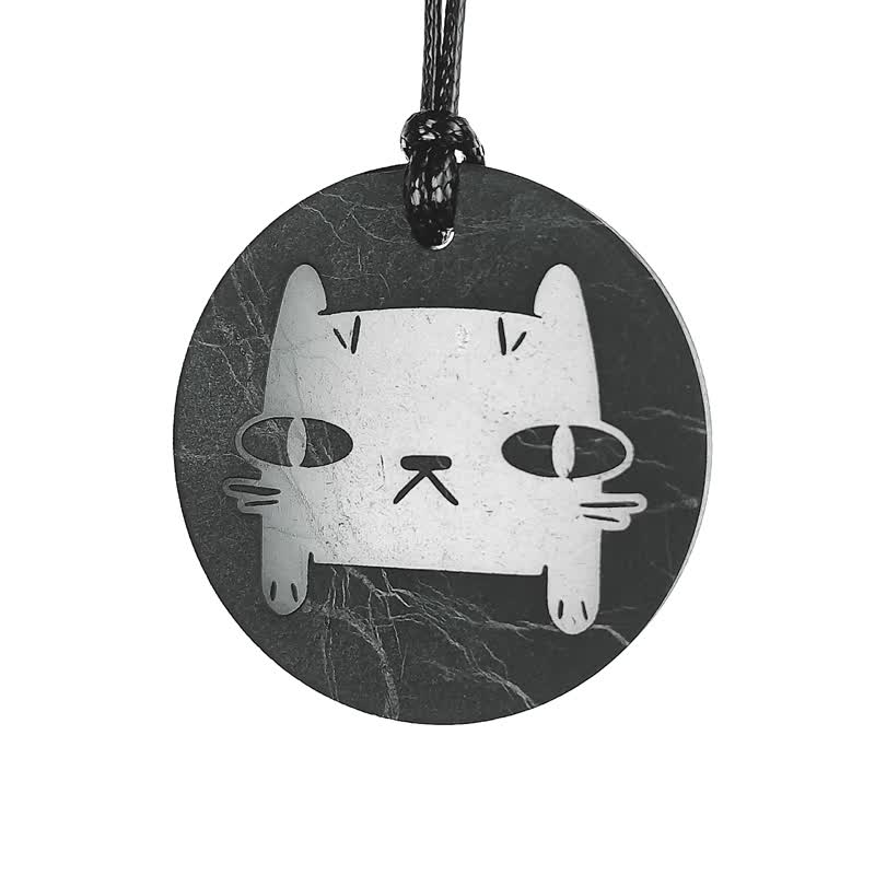 Cat Cheshire Pendant   !Meow! - สร้อยคอ - หิน สีดำ