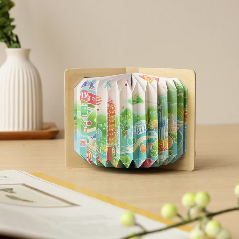 [Book Folding Lamp] A Bird’s Eye View of Taiwan - DIY / Warm Light Night Lamp / Attraction Series - Lighting - Paper Multicolor