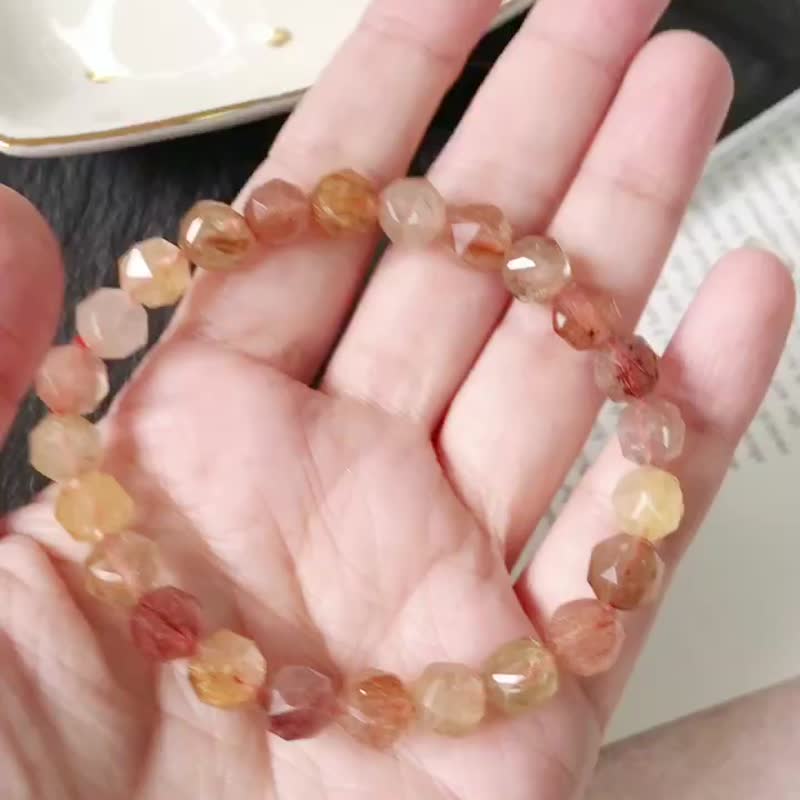 超級金運 Starcut 財運水晶 銅髮晶 金髮晶 星鑽 水晶 手鏈 手鍊 - 手鍊/手環 - 水晶 金色