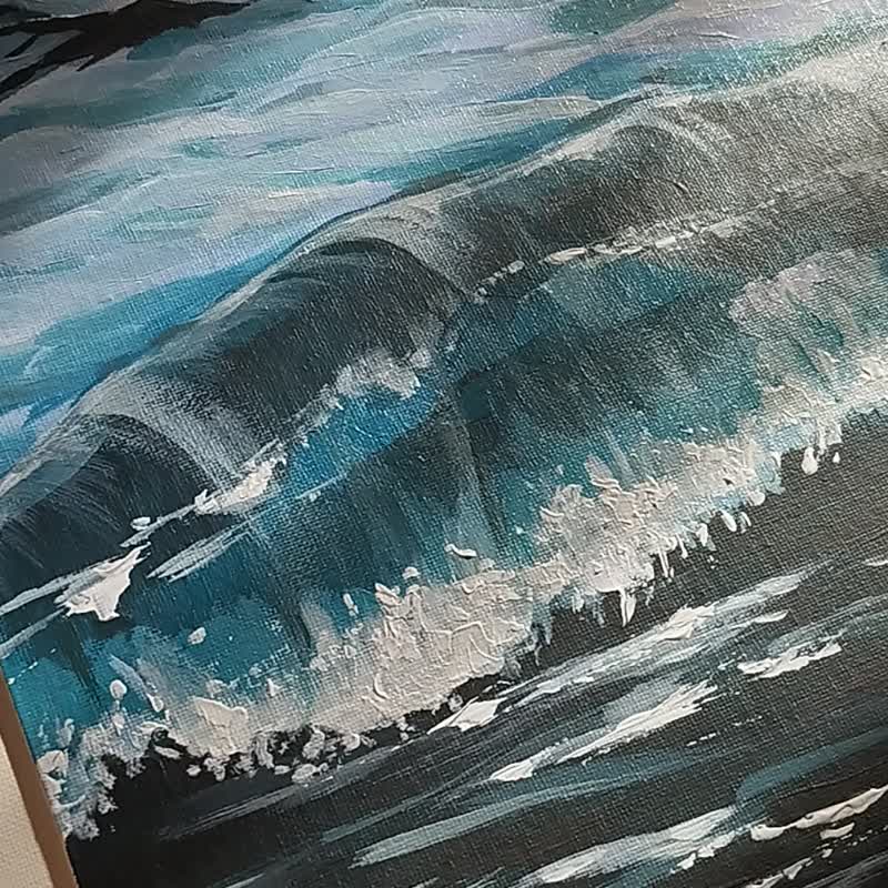 海の波の絵画アクリルキャンバス風景アート海潮風海洋自然