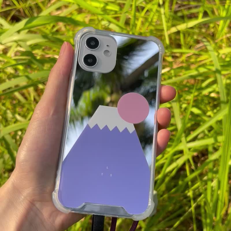 全包富士山鏡面手機殼 | 日本FUJI 圖案 | 透明防摔功能 - 手機殼/手機套 - 塑膠 銀色