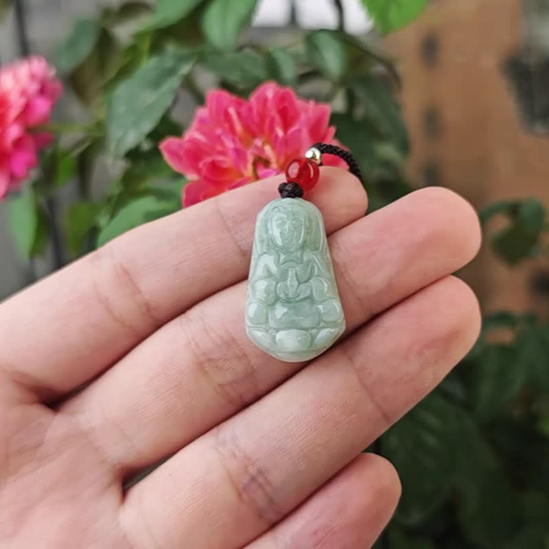 Natural Burmese Jade Guanyin Pendant Necklace Product A - สร้อยคอ - เครื่องเพชรพลอย 