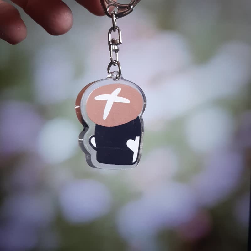 Mushroom Cap | Acrylic Keyring - ที่ห้อยกุญแจ - อะคริลิค ขาว