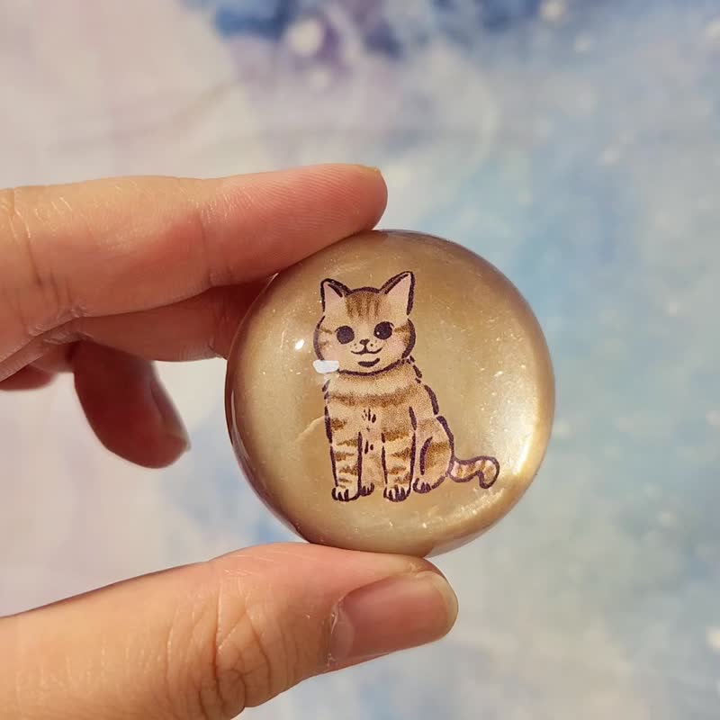 [Gift] Hand-painted sitting cat model-amino acid Gemstone soap - Soap - Other Materials Multicolor