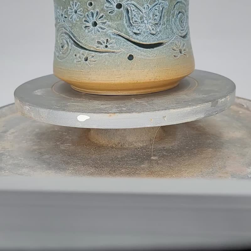 彫刻された小さな植木鉢蘭ポット装飾セット - 花瓶・植木鉢 - 陶器 