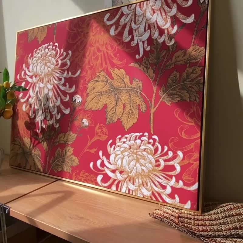 Chrysanthemum • Magnifice - Wall Art, Home Decor, botanical Prints, plants - โปสเตอร์ - ผ้าฝ้าย/ผ้าลินิน หลากหลายสี