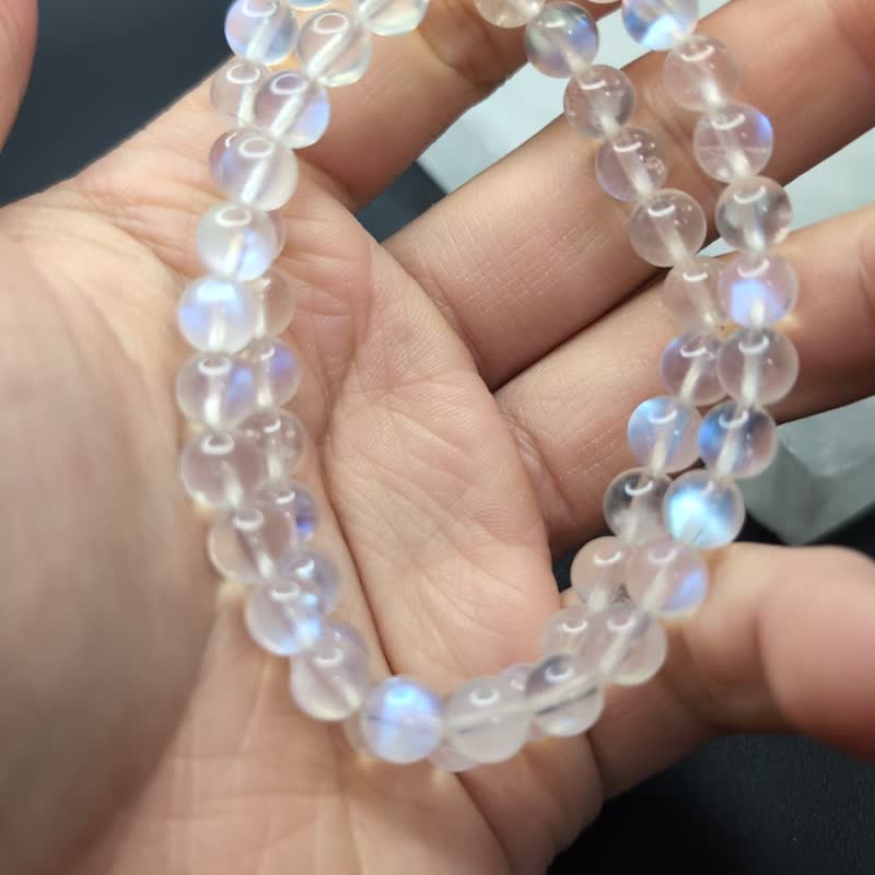 [Customized Products] Blue Moonstone Moonstone Bracelet Natural Crystal 7-10mm Crystal - Bracelets - Crystal 